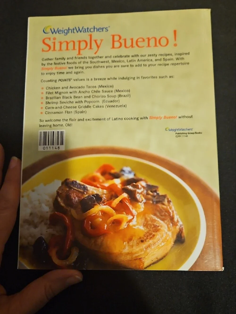 Weight Watchers Simply Bueno! Cookbook – Blue Cover with Yellow & Red Accents